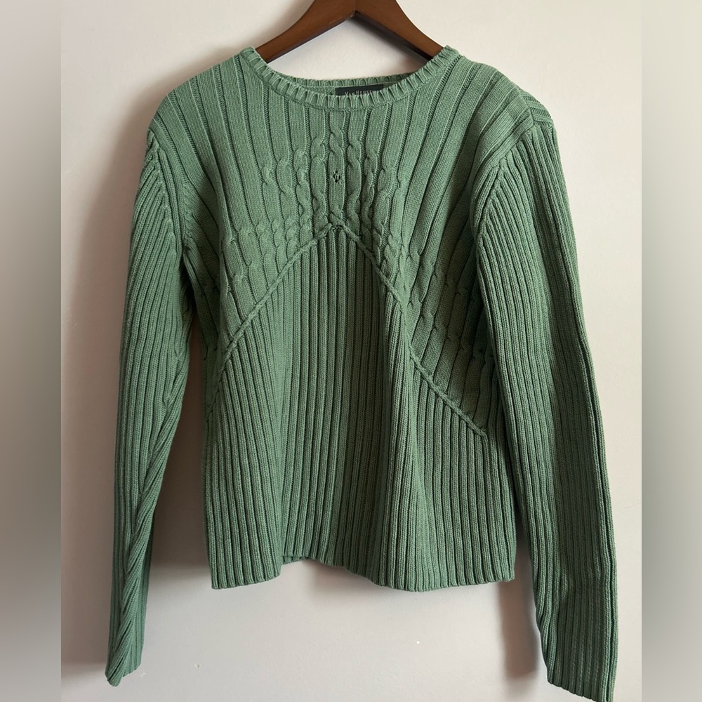 Van Heusen Green Cable Knit Sweater Size Medium